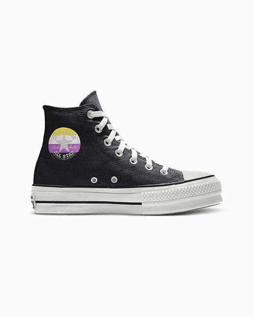 Converse Custom Chuck Taylor All Star Lift Platform Pride By You Black