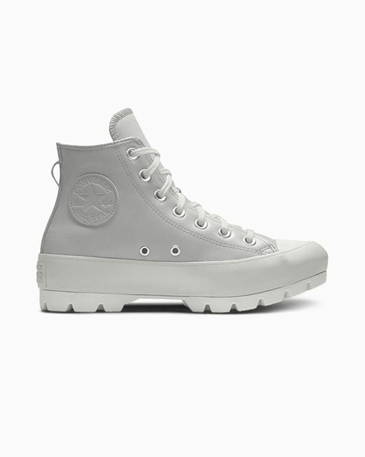 Converse White Custom Chuck Taylor All Star Lugged Platform Leather By You