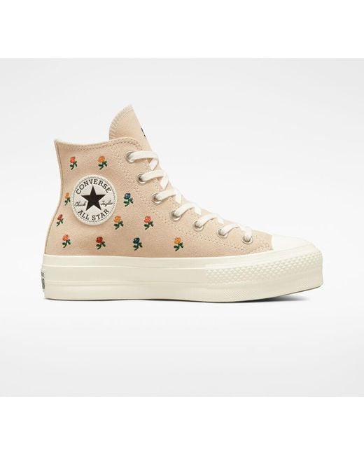 Converse Chuck Taylor All Star Lift Platform Embroidered Roses in