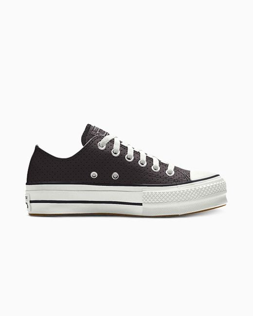 Converse White Custom Chuck Taylor All Star Lift Platform Leather By You