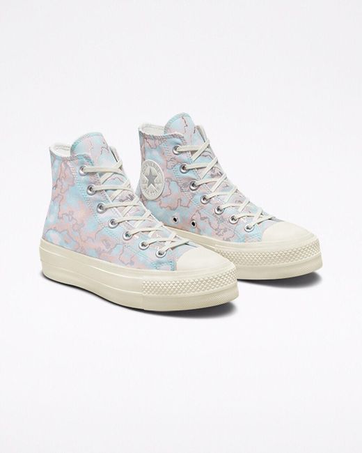 Converse Chuck Taylor All Star Lift Platform Marble in White | Lyst UK