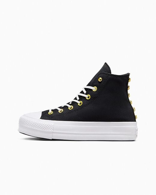 Converse Chuck Taylor All Star Lift Platform Star Studded in Black