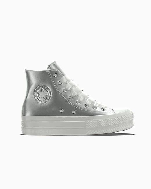 Converse Women's Gray Custom Chuck Taylor All Star Lift Platform