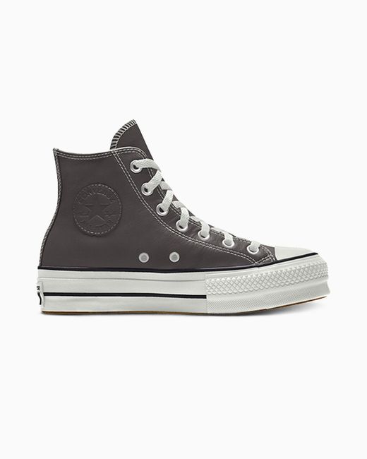 Converse Brown Custom Chuck Taylor All Star Lift Platform Leather By You