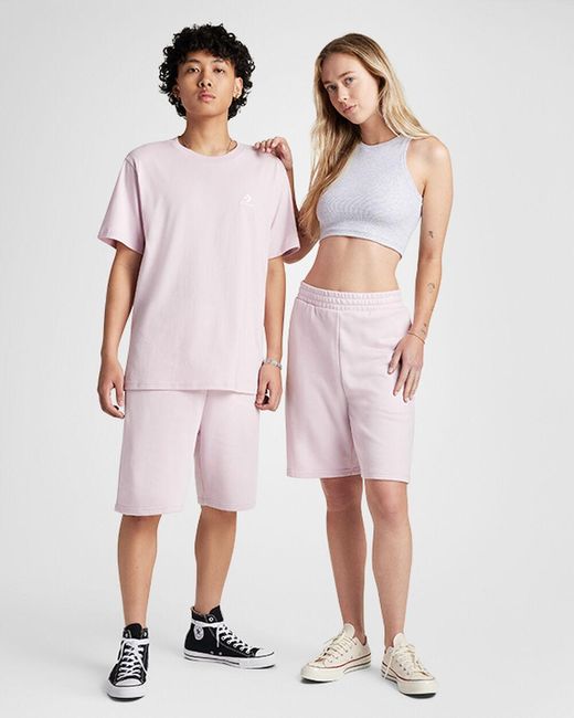 Converse Pink Go-To Embroidered Star Chevron Standard-Fit Fleece Short