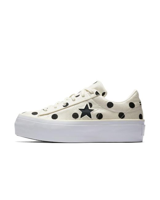 Converse One Star Polka Dot Platform Low Top Women's Shoe | Lyst