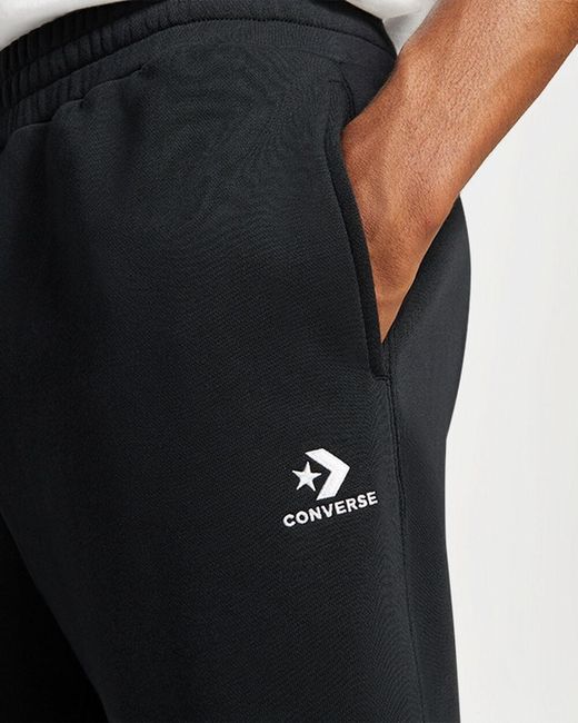 Converse Black Go-to Embroidered Star Chevron Standard-fit Fleece Short
