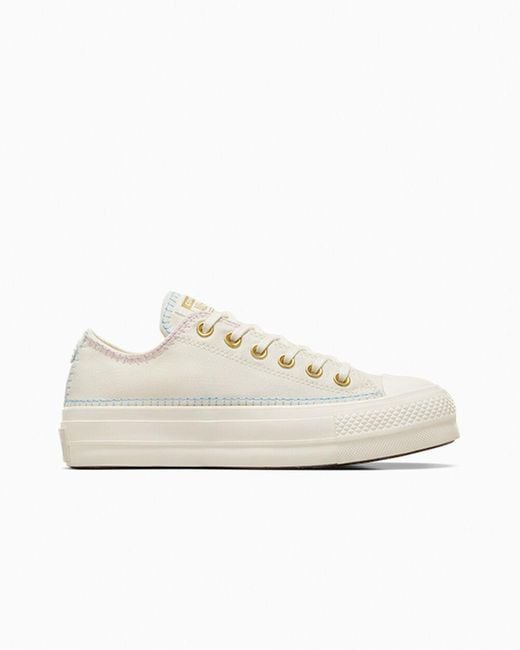 Converse White Chuck Taylor All Star Lift Platform Crafted Stitching