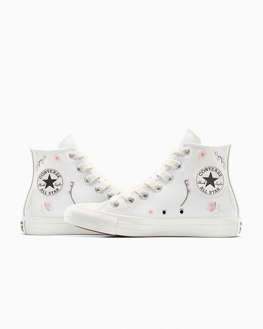 Converse White Chuck Taylor All Star Embroidered Flowers