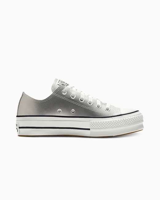 Converse White Custom Chuck Taylor All Star Lift Platform Leather By You