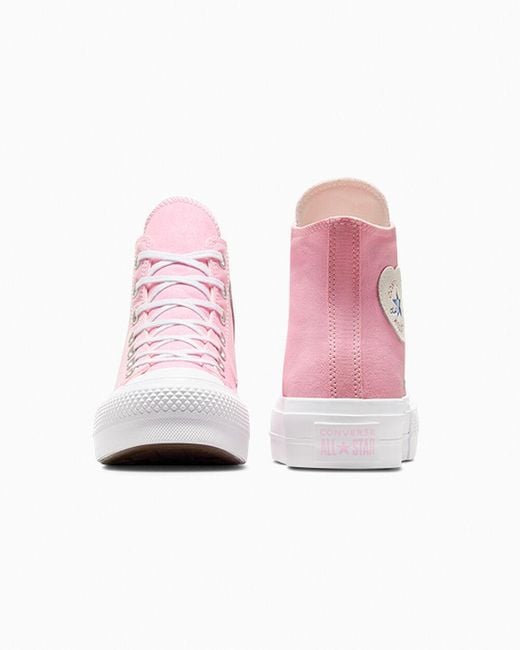 Converse Chuck Taylor All Star Lift Platform Heart Patch in Pink Lyst UK
