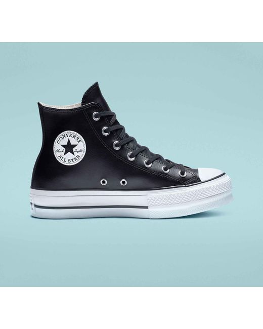 leather high top converse platform