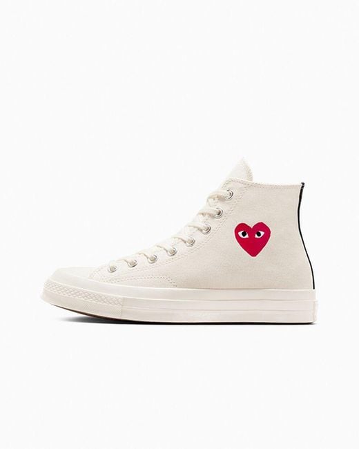 Converse White Play Comme Des Garçons Single Heart Chuck 70