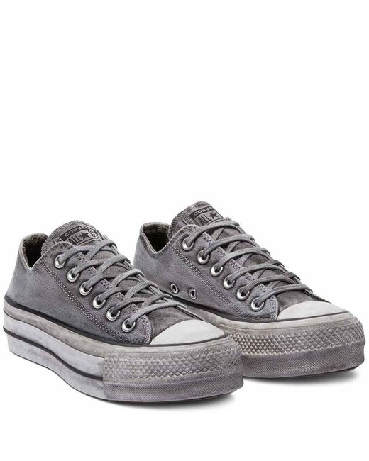 Converse Chuck Taylor All Star Lift Smoked Canvas Low Top in Grau | Lyst DE