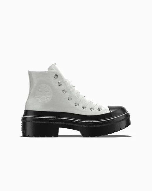 Converse White Custom Chuck Taylor All Star Lugged Heel Platform Leather By You
