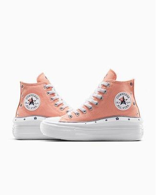 Converse Gray Chuck Taylor All Star Move Platform Petite Petals Canvas For