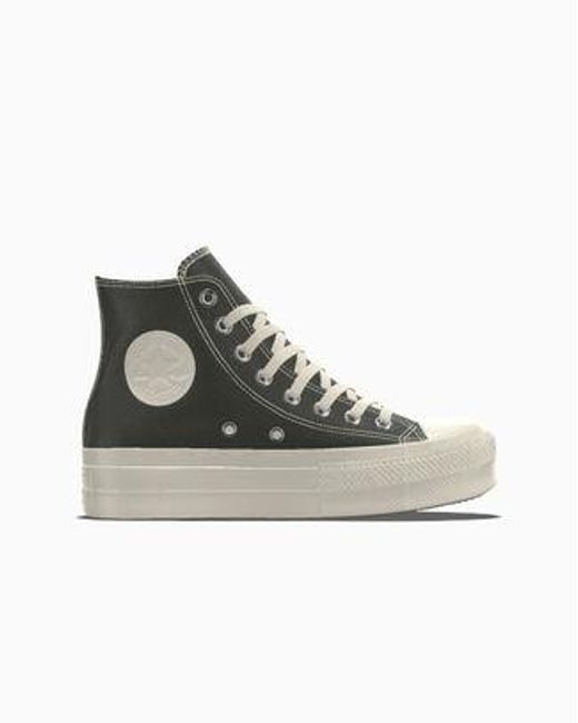 Converse Green Custom Chuck Taylor All Star Lift Platform Leather By You