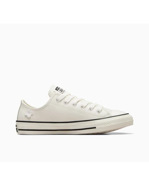 Converse White Chuck Taylor All Star Leather 3D Flowers