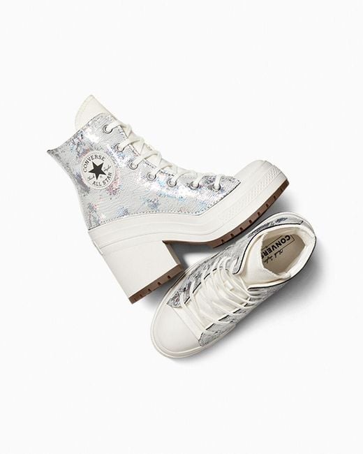 Converse Chuck 70 De Luxe Heel Metallic in White Lyst UK