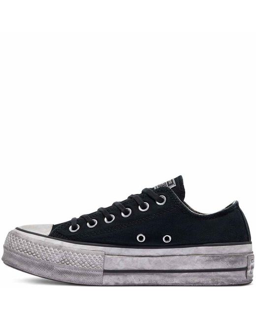 Converse Chuck Taylor All Star Lift Smoked Canvas Low Top in Black - Lyst
