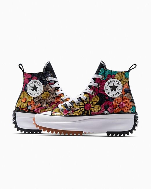 Converse all sale star with flowers