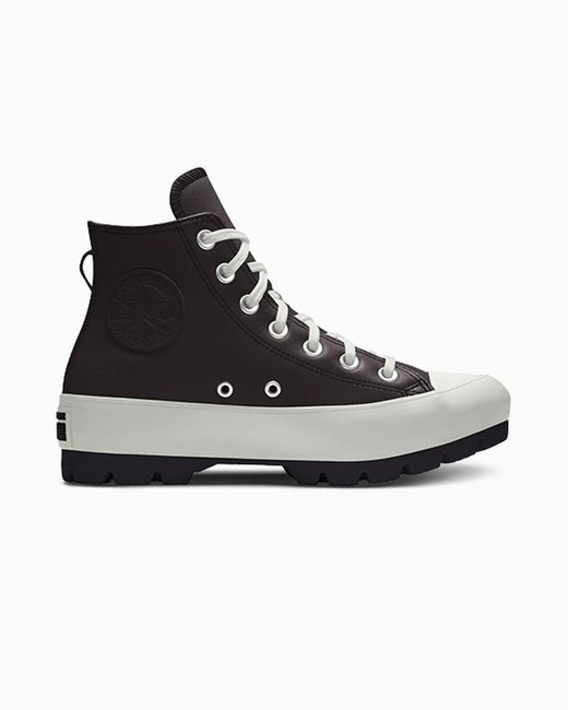 Converse Black Custom Chuck Taylor All Star Lugged Platform Leather By You
