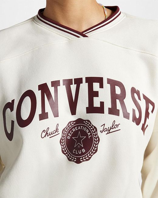 Converse White Retro Oversized V-neck