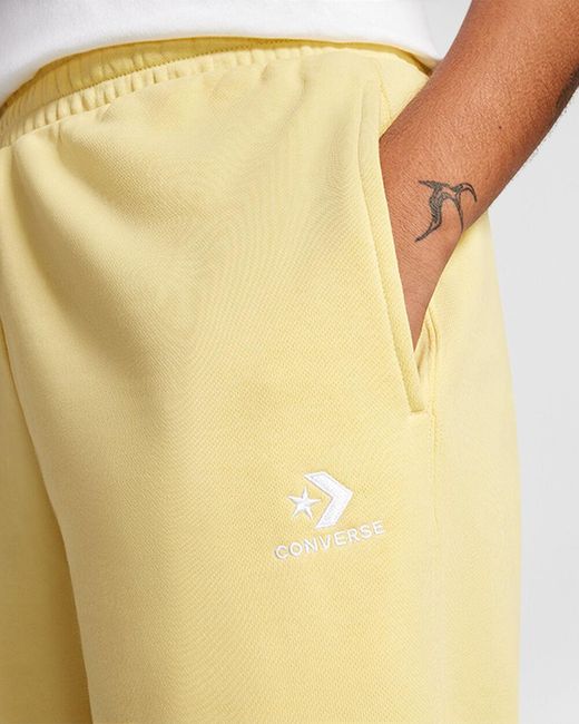 Converse Yellow Go-to Embroidered Star Chevron Standard-fit Fleece Short