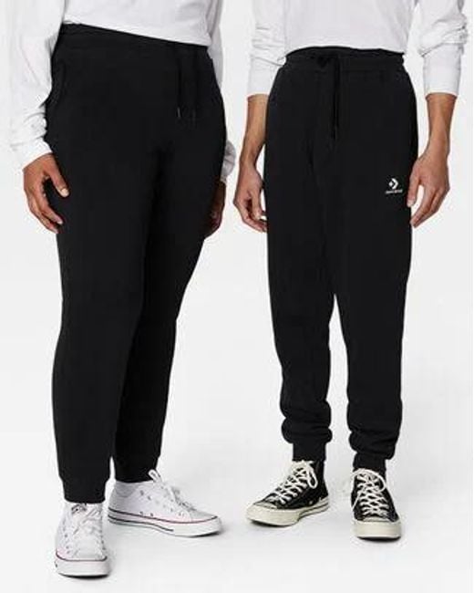 Converse Black Go-to Embroidered Star Chevron Standard-fit Fleece Sweatpant