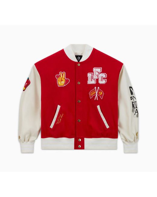Converse Red X Lfc Woven Varsity Jacket