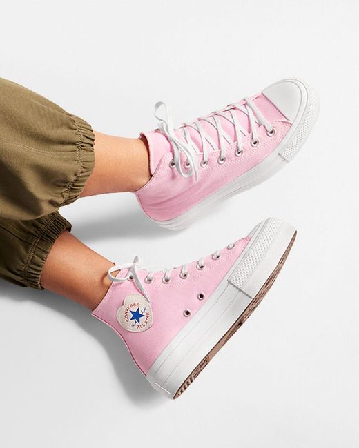Converse Chuck Taylor All Star Lift Platform Heart Patch in Pink Lyst UK