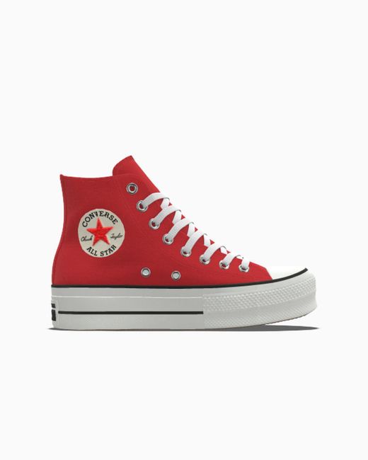 Converse Red Custom Chuck Taylor All Star Lift Platform By You