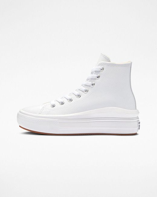 Converse White Chuck Taylor All Star Move Platform Leather
