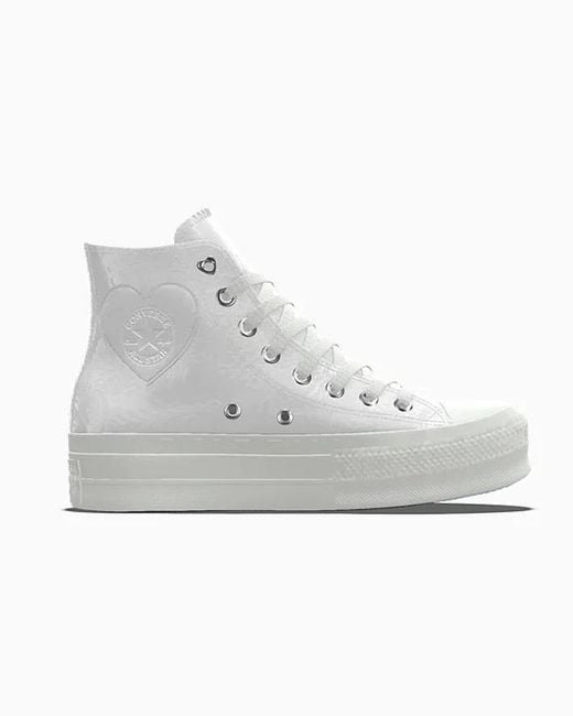 Converse Gray Custom Chuck Taylor All Star Lift Platform Wedding By You