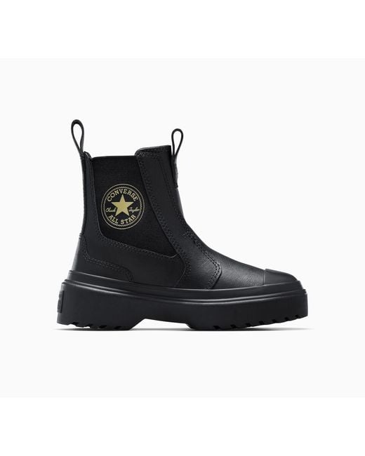 Converse Black Chuck Taylor All Star Lugged Leather Chelsea Boot for men