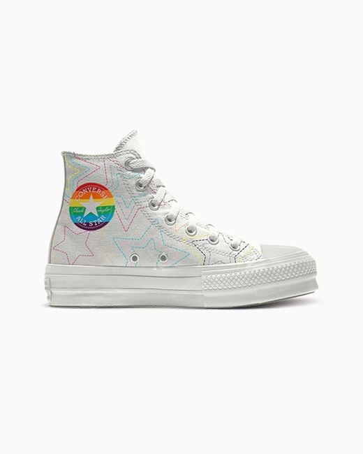Converse Pride Platform High Top Sneakers in White Lyst UK