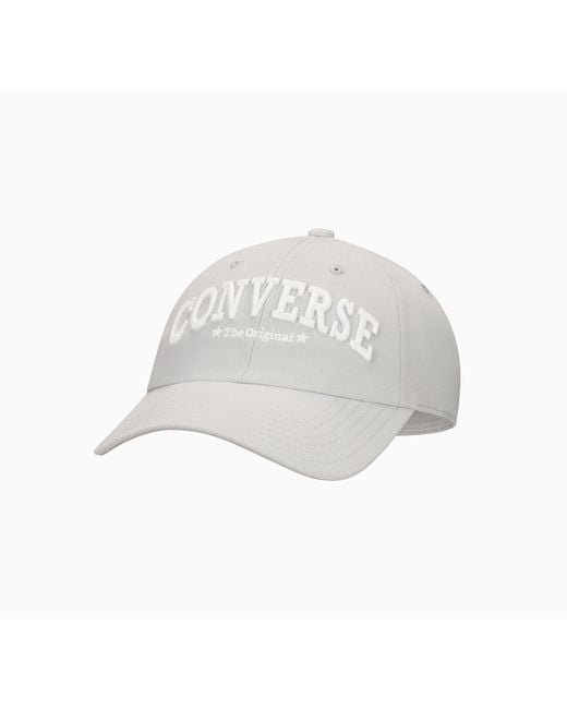 Converse White Heritage Graphic 6 Panel Baseball Hat
