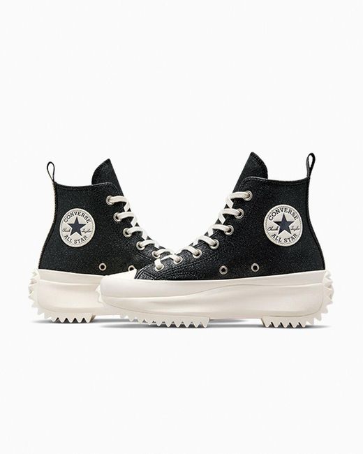 Converse Run Star Hike Platform Glitter in Black Lyst UK