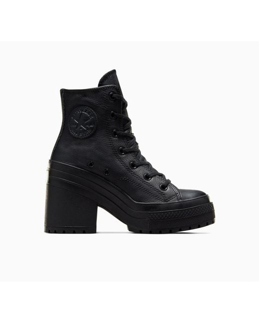 Chuck 70 De Luxe Heel Leather Converse en coloris Black