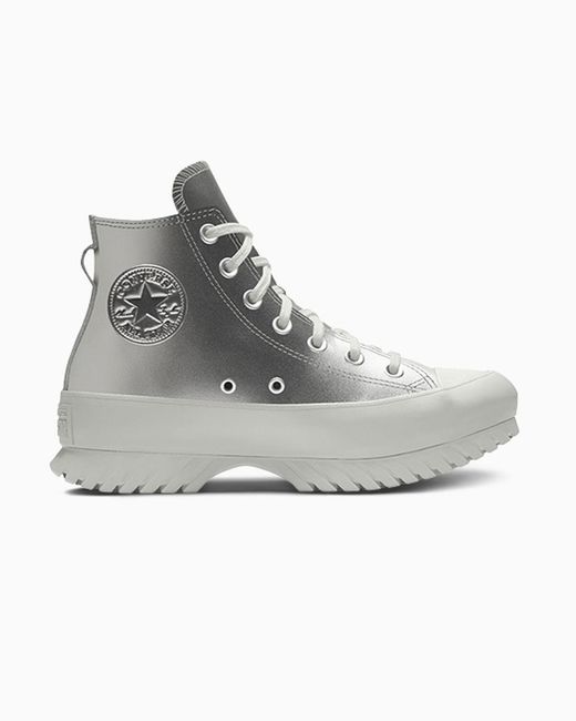 Converse Gray Custom Chuck Taylor All Star Lugged Platform Leather By You