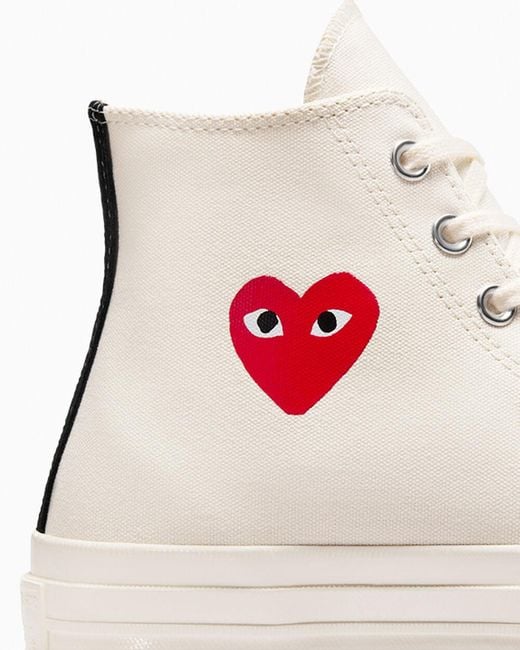 Converse White Play Comme Des Garçons Single Heart Chuck 70