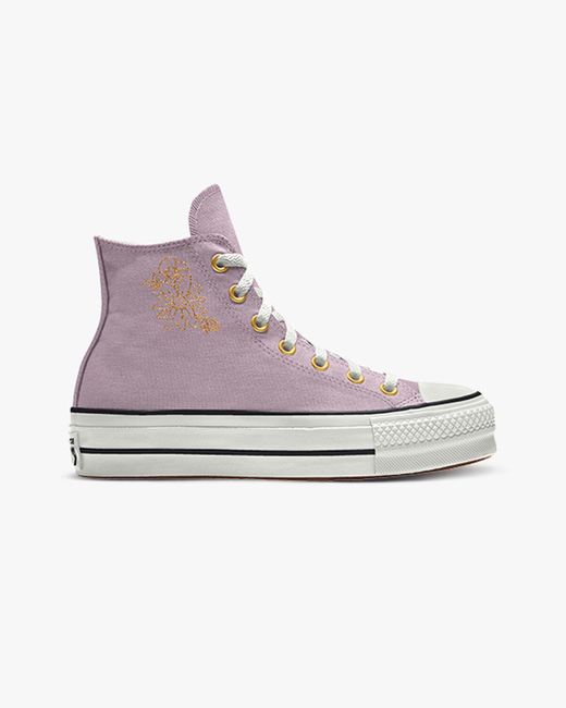 Converse Purple Custom Chuck Taylor All Star Lift Platform Embroidery By You