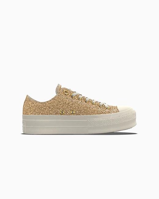 Converse White Custom Chuck Taylor All Star Lift Platform Glitter By You