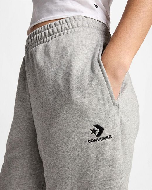 Converse Gray Go-to Embroidered Star Chevron Standard-fit Fleece Short