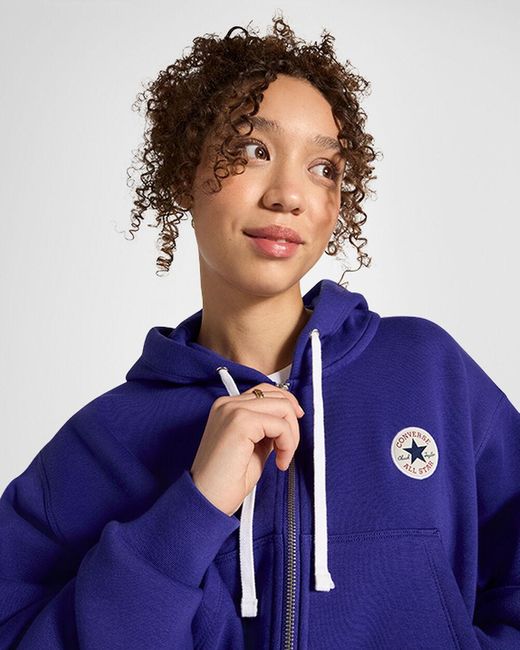 Converse Retro Full Zip Hoodie in Blue Lyst UK