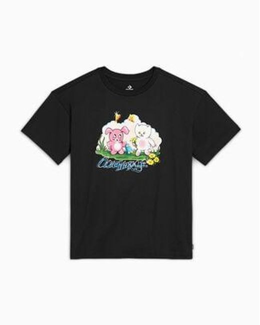 Converse Black Airbrush Oversized T-Shirt Cotton For