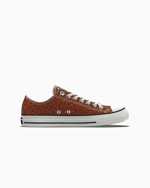 Converse Brown Glitter Custom Low-Top Chucks