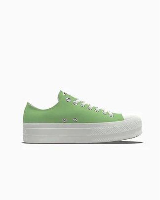 Converse Green Custom Chuck Taylor All Star Lift Platform By You