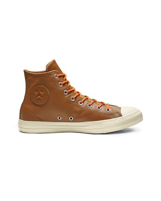 Converse Chuck Taylor All Star Limo Leather High Top in Brown | Lyst