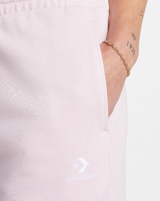 Converse Pink Go-To Embroidered Star Chevron Standard-Fit Fleece Short